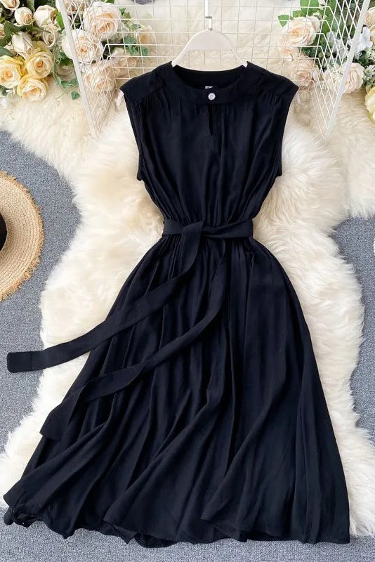 Dress Casual Sleeveless A-line Shirt Dress Dress