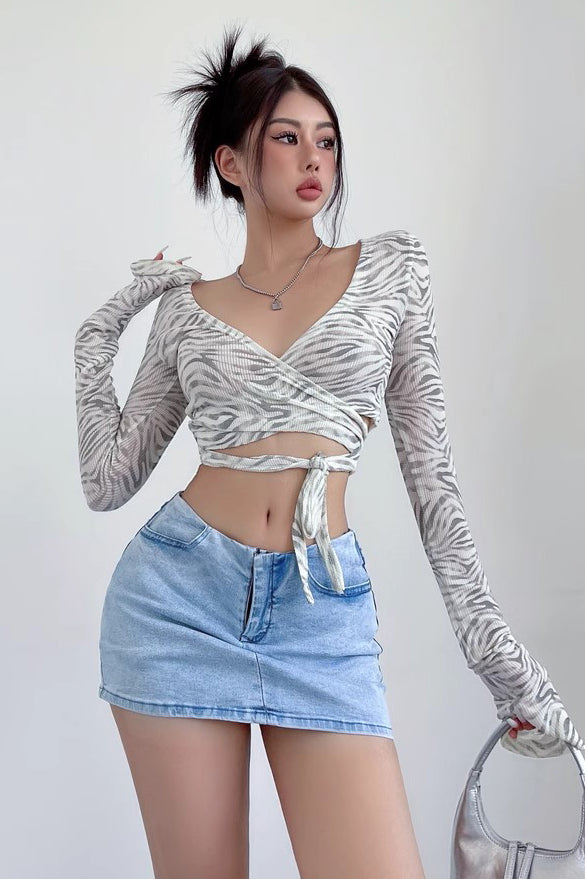 Deep V Cross Strappy Top