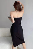 Pleated Bra Wrap Buttocks Split Dress