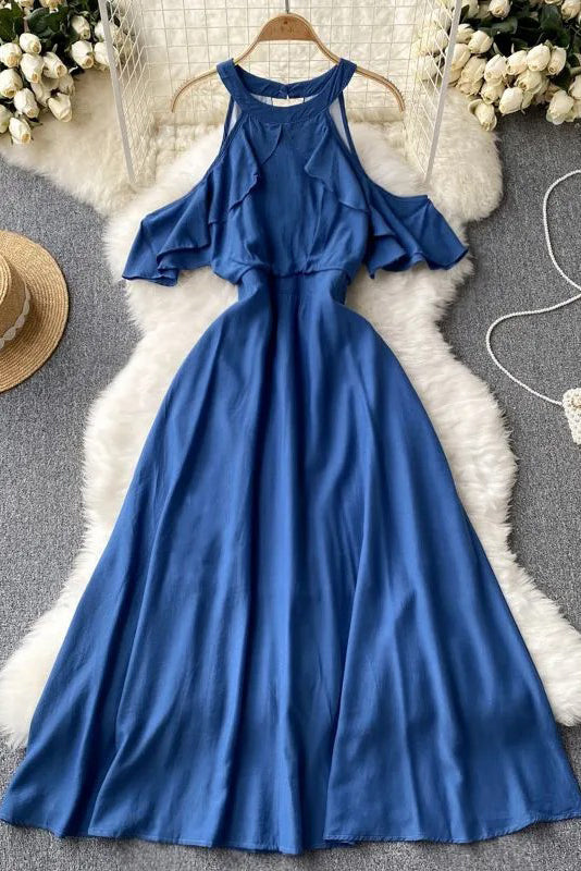 Dress Romantic Ruffles Off Shoulder High Waist Long Dress