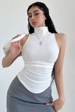 High Neck Sleeveless Vest Tank Top