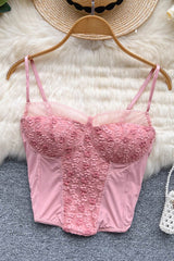 Almighty Skinny Corset Crop Tops With Built in Bras Woman Tanks Camisoles