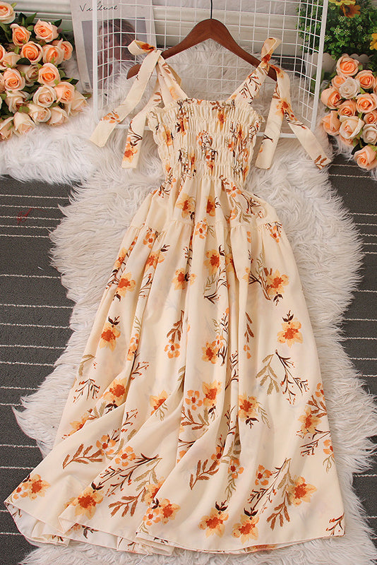 Floral Strap Strappy Print Sleeveless Dress