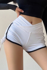 Drawstring Sports High Waist Wrap Hip Shorts