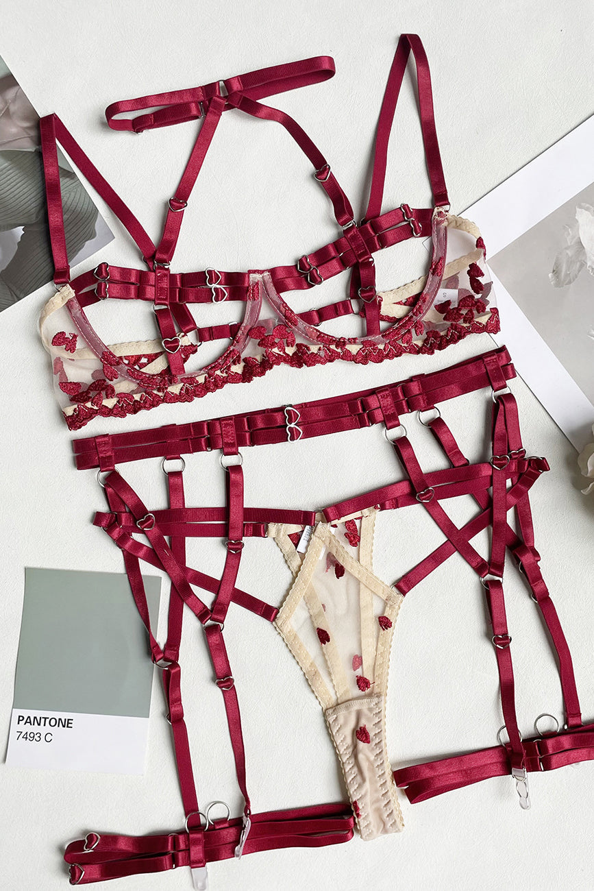 Hollow Strappy Underwear Lingerie Set