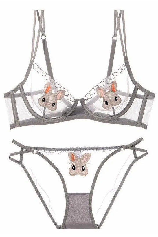 Lace Hollow Embroidery Underwear Lingerie Set
