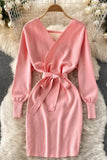 Casual Vestidos Dress Bodycon Knitted Sweater Dress