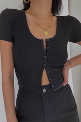 U-Neck Short Sleeved T-Shirt Top