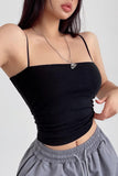 Off Shoulder Slim Fit Bra Cushion Elastic Camisole Top
