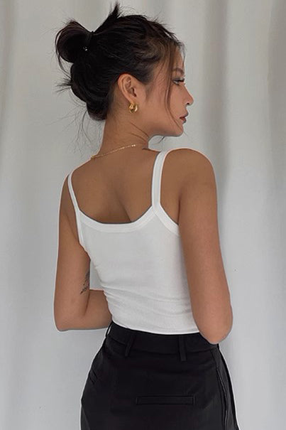 Elastic Strap Tank Top High Waist Top