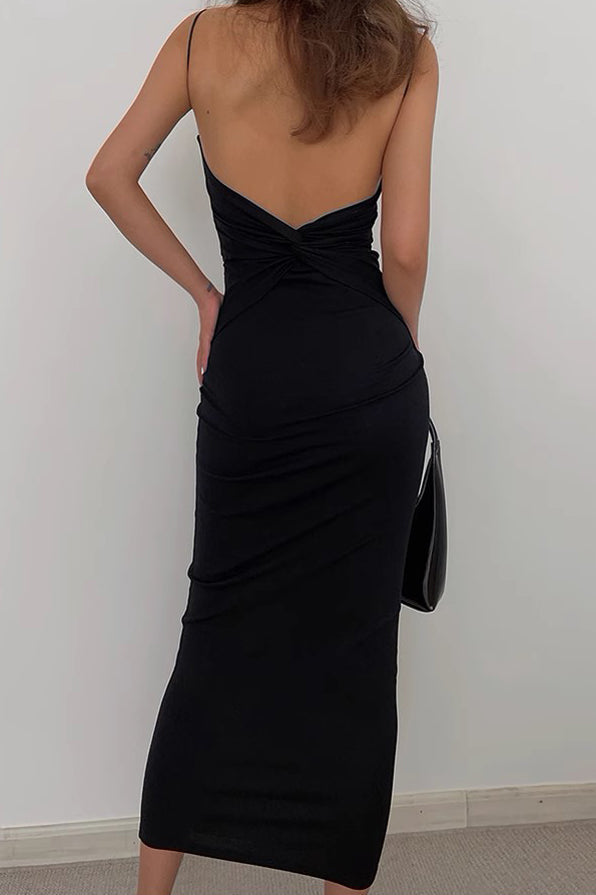 Backless Strap Wrapped Hip Dress