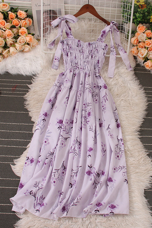 Floral Strap Strappy Print Sleeveless Dress
