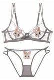 Lace Hollow Embroidery Underwear Lingerie Set