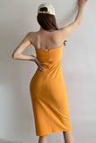 Pleated Bra Wrap Buttocks Split Dress
