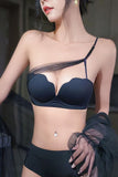 Single Shoulder Gauze Underwear Lingerie Set