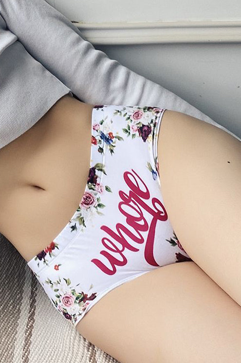 Letter Pattern Stretch Underpant Brief Panty