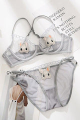 Lace Hollow Embroidery Underwear Lingerie Set