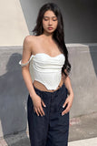 Asymmetrical Hem Sleeveless Cut Out Tops Tank Top Shirt