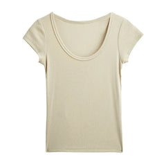 U-Neck Short Sleeve Slim Modal Basic Tee