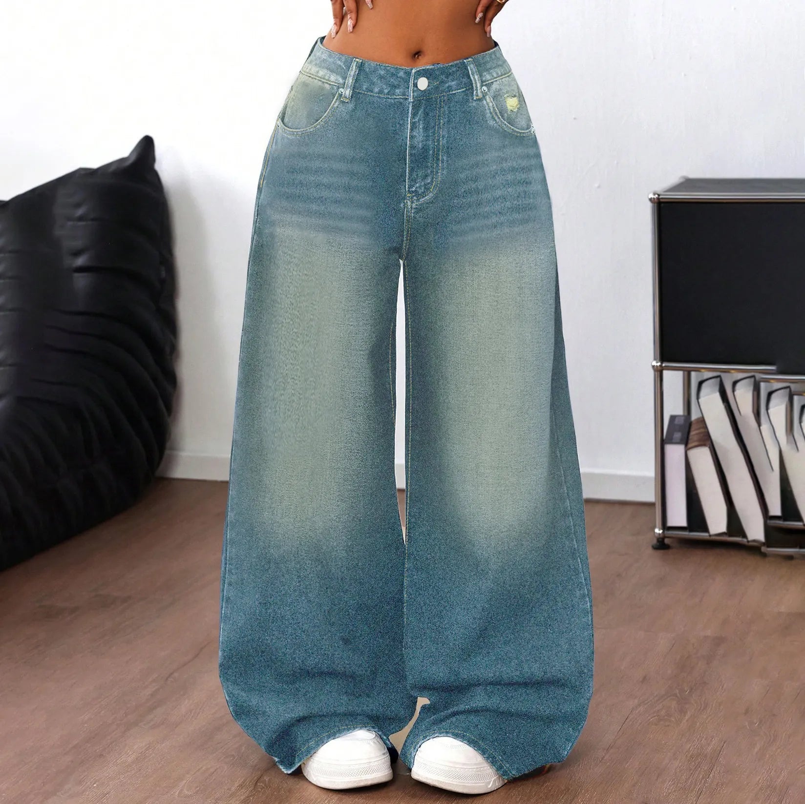 High Waisted Wide Leg Baggy Jeans