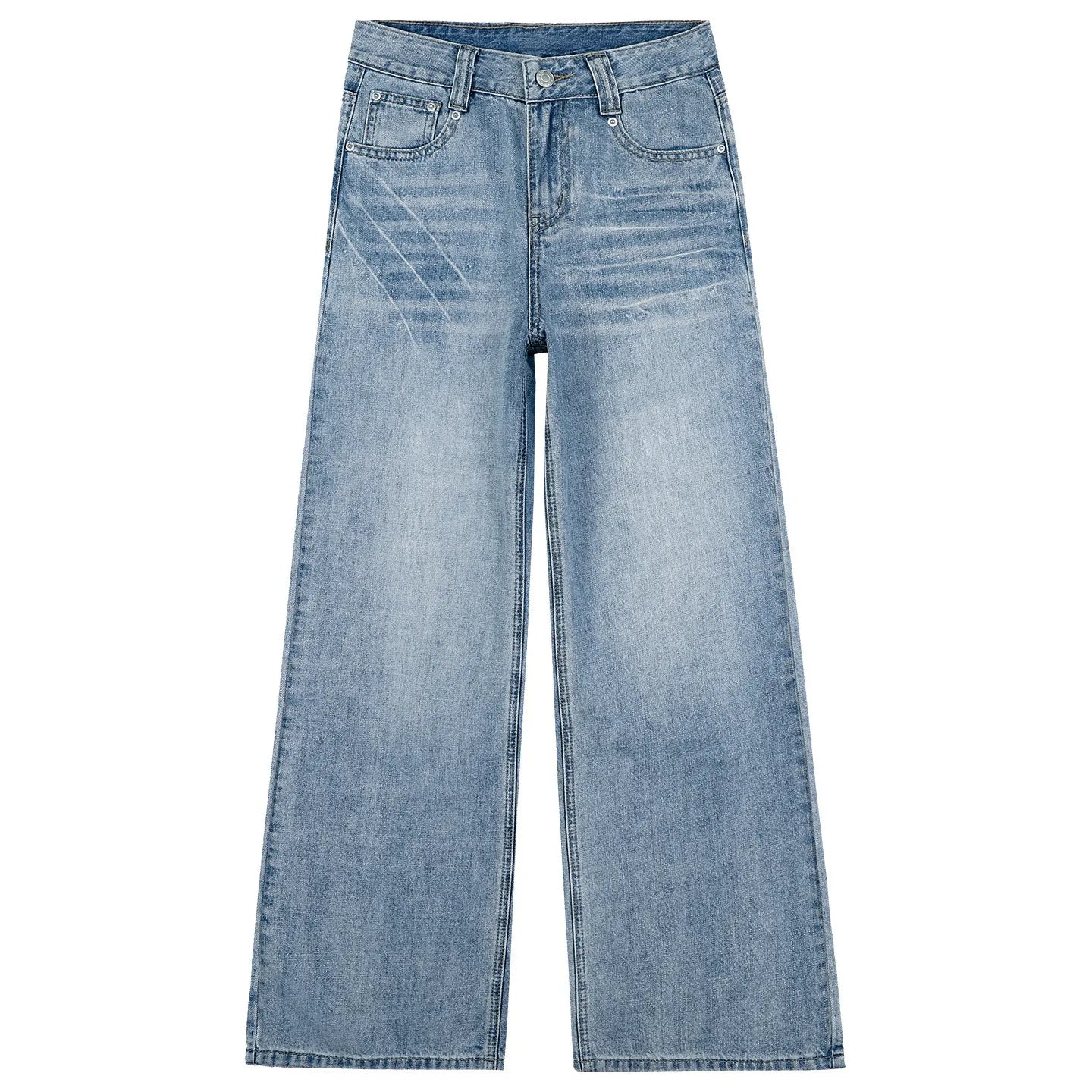 Ultra Low Waist Non-Stretch Retro Wide Leg Denim Jeans