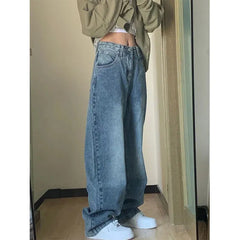 Vintage Washed Wide Leg Jeans