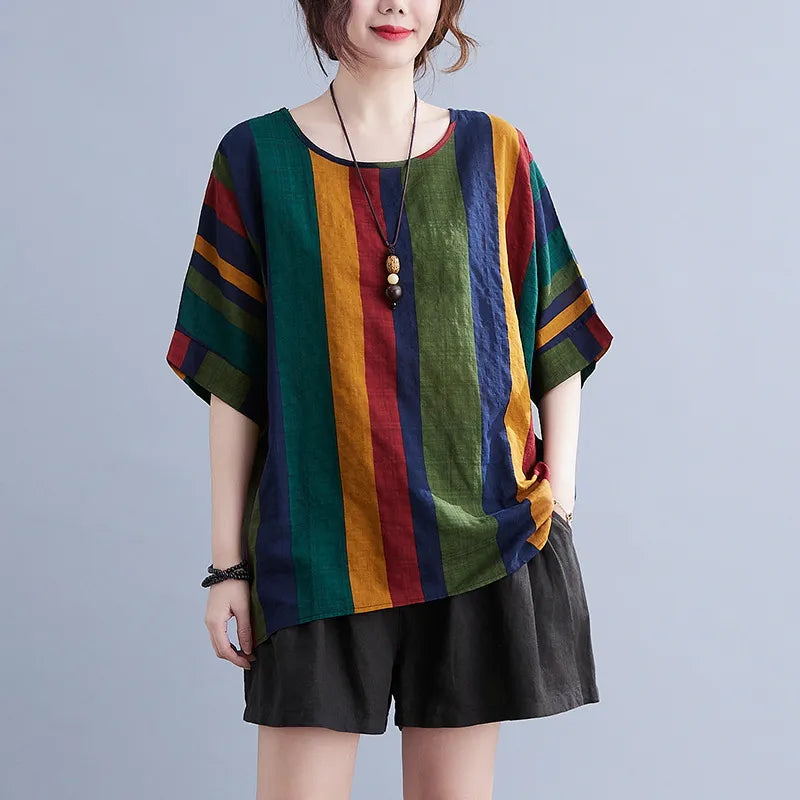 Abstract Print Loose Tunic Top