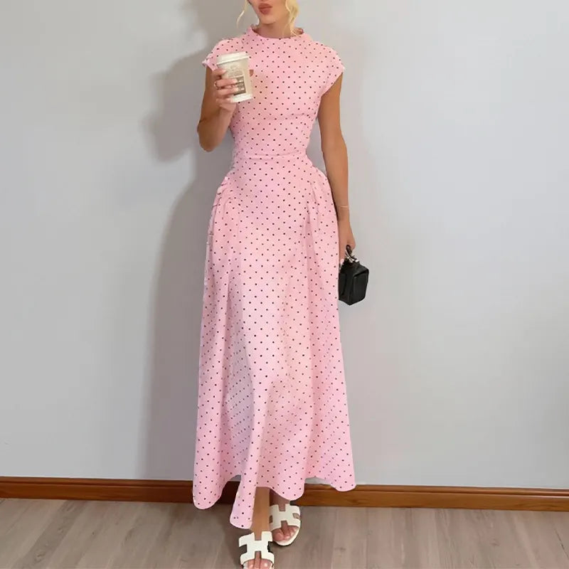 Cap Sleeve Fit-and-Flare Midi Dress
