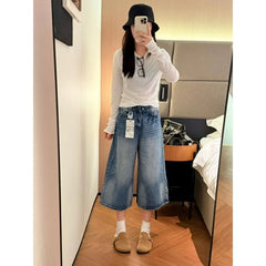 High Waist Cropped Straight Leg Jeans