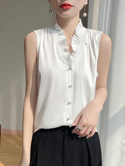 Sleeveless Satin Blouse