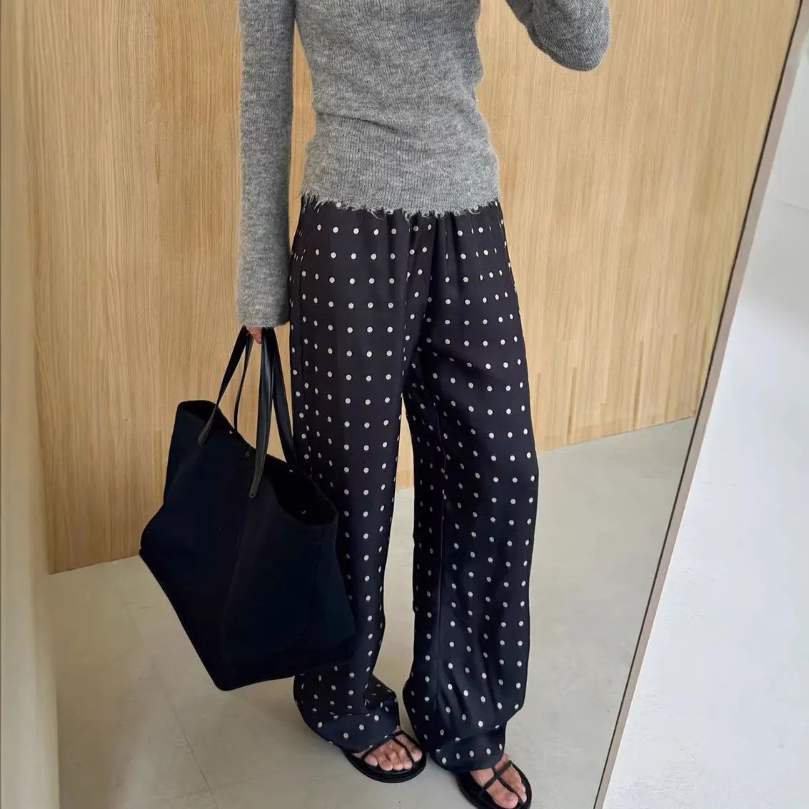 Polka Dot Wide Leg Pants