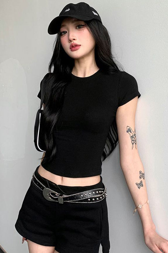 Short Sleeve Crop Top Tee