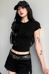 Short Sleeve Crop Top Tee
