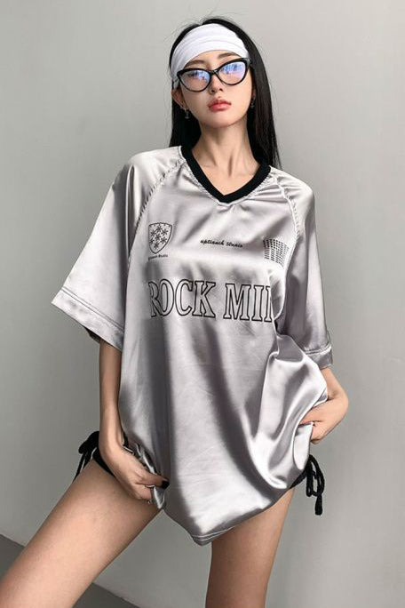 Casual Letter Baggy Top Tee