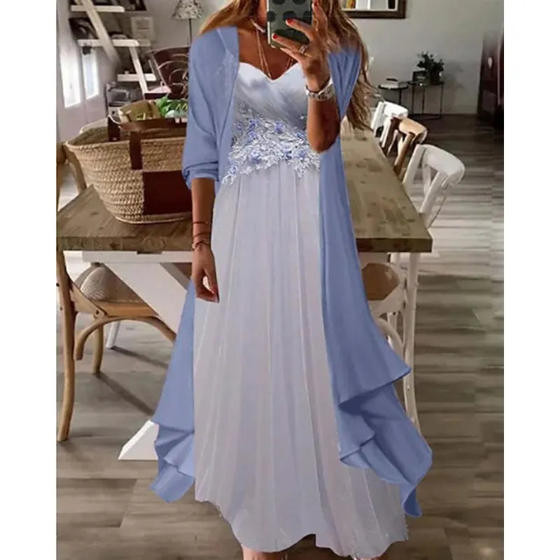 Printed V Neck Cami Long Dress