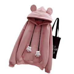 3D Mouse Ear Hand Pendant Embroidery Hoodie
