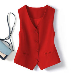 V Neck Button Down Tailored Waistcoat Casual Formal Blazer Vest