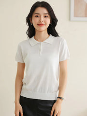 Preppy Style Crew Neck Knitted Top