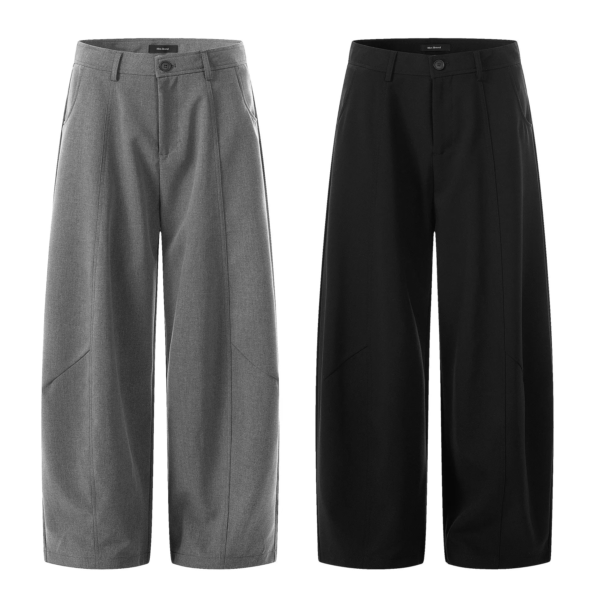 Mid-High Waist 3D Tailored Scimitar Wide Leg Suit Pants