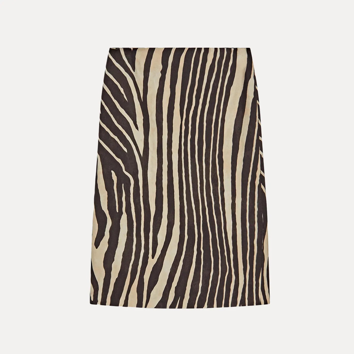 Zebra Print Slim Midi Skirt