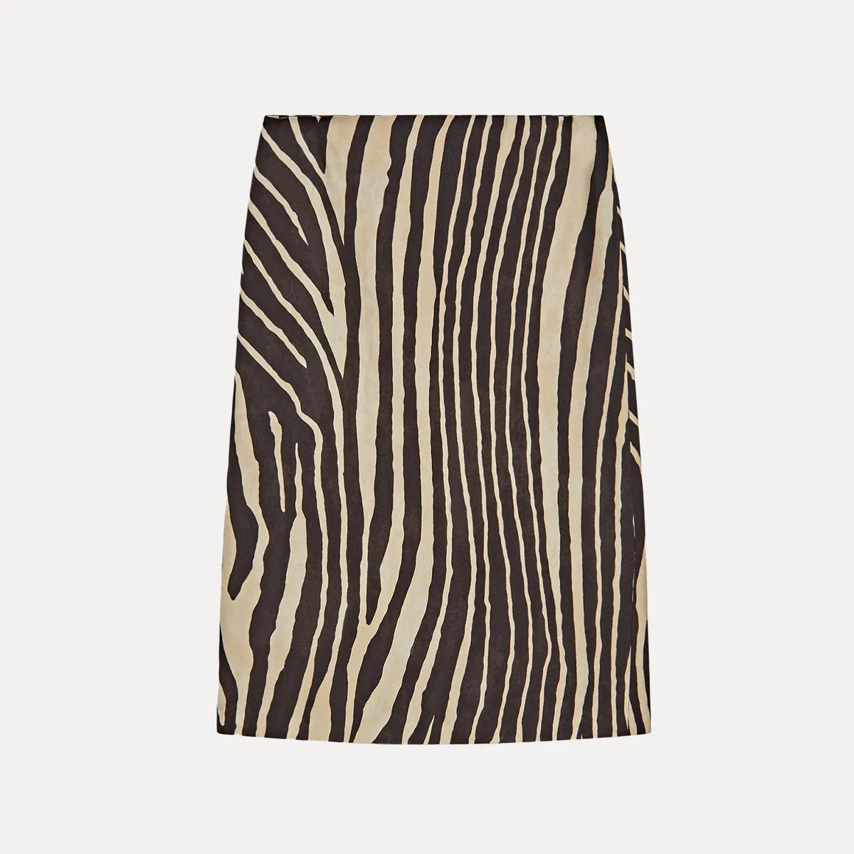 Zebra Print Slim Midi Skirt