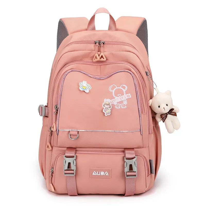 Back To School Backpack, School Backpack Student Teen Girls Cute Waterproof Nylon School Bag