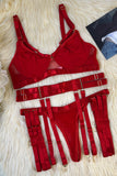 Gauze Strappy Underwear Lingerie Set