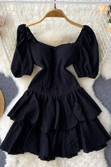 Dress Retro Cascading Ruffles Gothic Mini Dress
