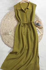 Knitted Dress Elegant Lace-up Casual Ladies Dress