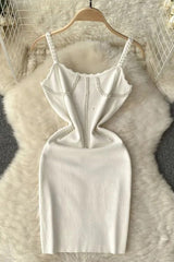Beading Knitting Dress Wrap Hips Mini Party Vestidos Dress