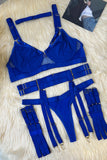 Gauze Strappy Underwear Lingerie Set