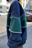 Contrast Letter Print Drop Sleeve Sweatshirt