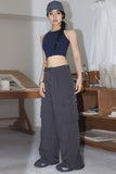 Button Detail Pocket Side Cargo Pants