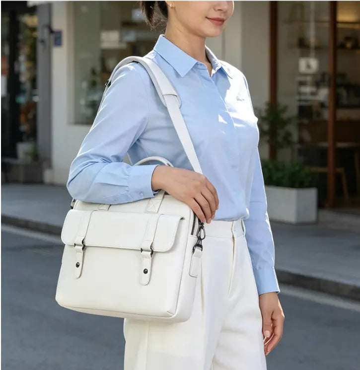 16 Inch PU Leather Laptop Briefcase